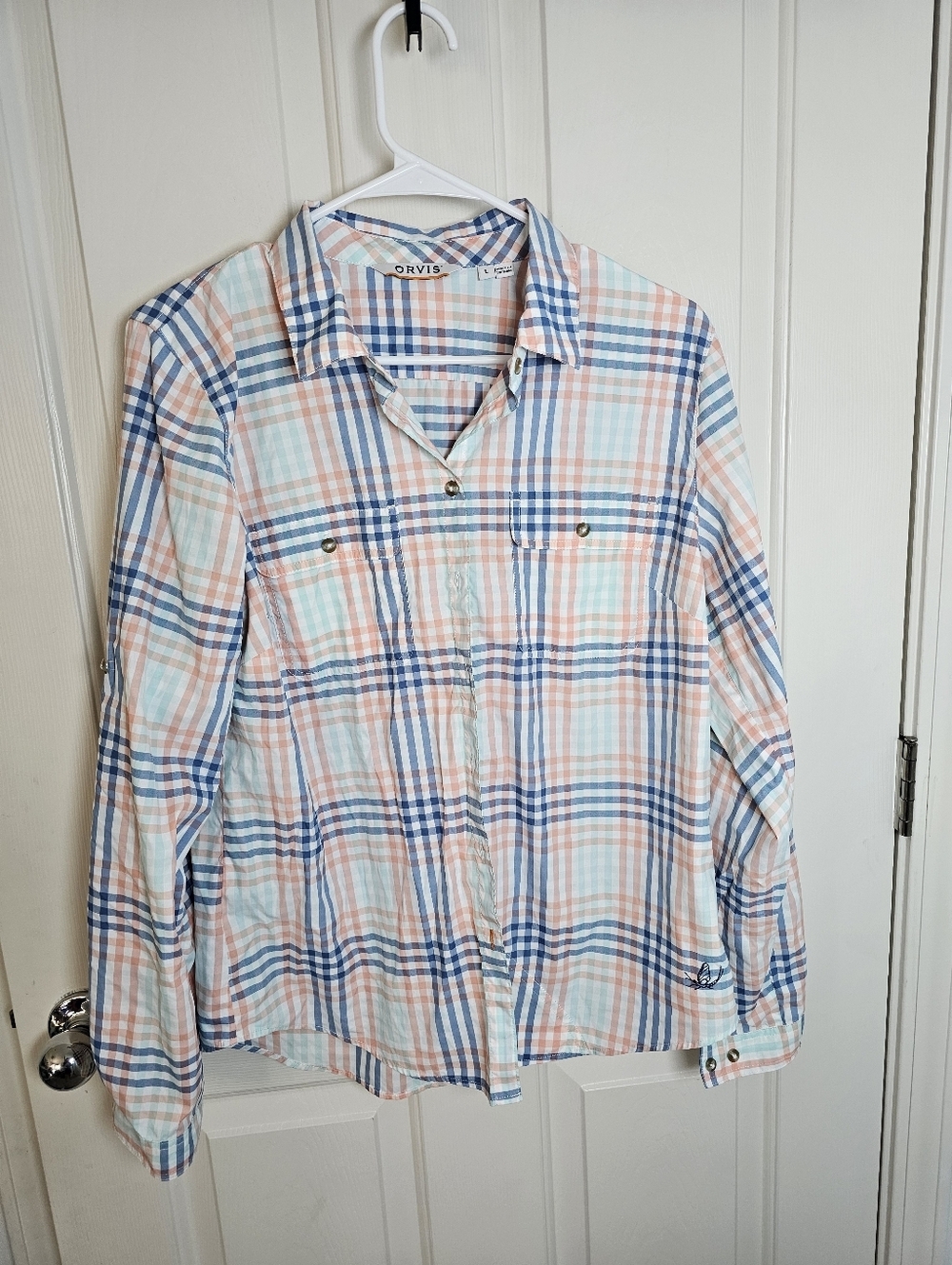 Orvis Women's Open Air/Tradit Plaid Long-Sleeve Shirt Spring Color Bundle Size L - Picture 2 of 12